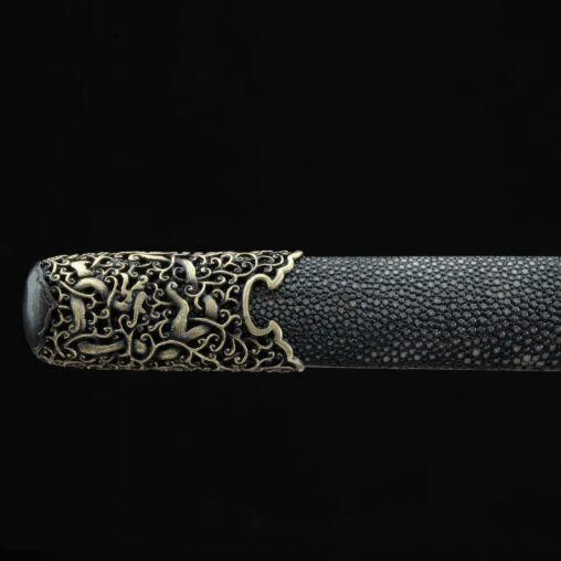 Chinese God Dragon Jian Damascus Steel Sword Clay Tempered