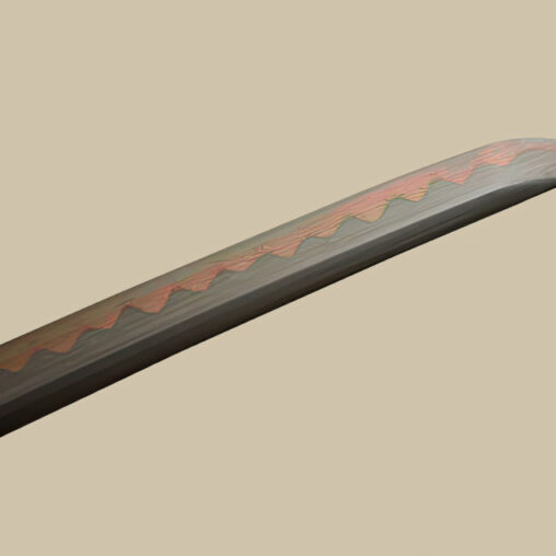 Shirasaya Katana Damascus Steel Sword Clay Tempered Black Blade