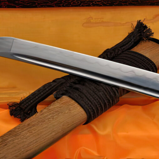 Katana 1095 Carbon Steel Sword Dragon Koshirae Leather Ito Hualee Saya