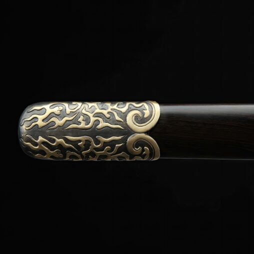 Hulong Jian Dragon Pattern Steel Clay Tempered Copper Carved Blade