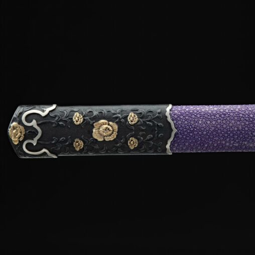 Tang Dynasty Jian Sword Mudan Pattern Steel Clay Tempered Blade