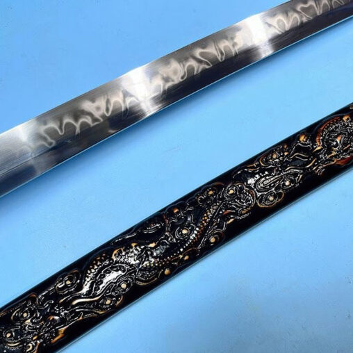 Katana T10 Steel Sword Toran Style Hamon