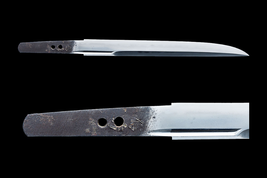 Another tanto blade inscribed with niji mei