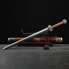 Bawang Jian Pattern Steel Clay Tempered Rosewood Sword