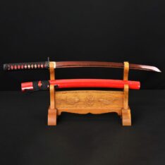 Black&Red Oil Quenched Wakizashi Blade