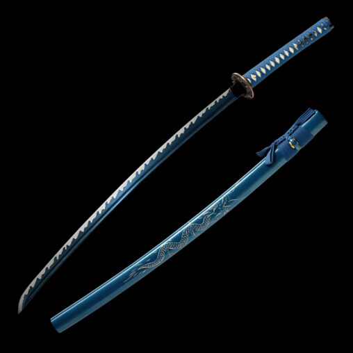 Blue Samurai Dragon Katana T10 Steel Sword