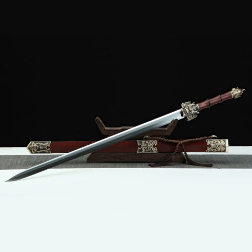 Chinese Dragon Jian Sword Folded Pattern Steel Blade