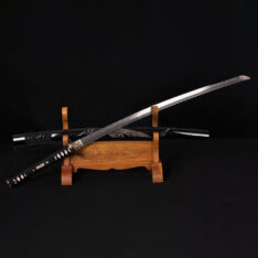 Katana Damascus Steel Sword Dragon Koshirae & Engraving