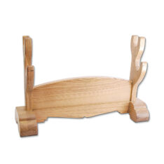 Double Japanese Sword Stand Natural Wood