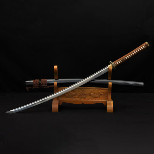 Samurai Damascus Steel Sword Oil Quenched Flower Koshirae