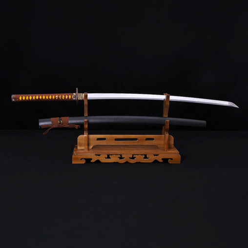 Katana Samurai Folded Steel Copper Tsuba