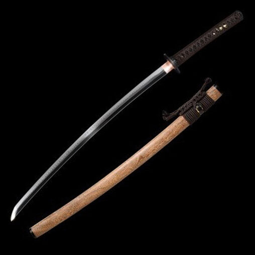 Katana T10 Steel Sword Clay Tempered Hazuya Polish