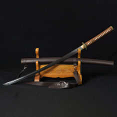 Katana Damascus Steel Sword Leather Saya 8192 Layers