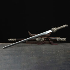 Longwang Jian Folded Pattern Steel Clay Tempered Blade