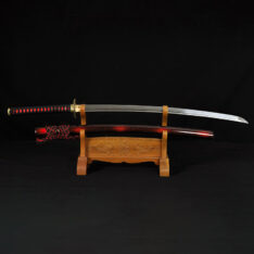 Katana Damascus Steel Sword Full Tang Oil Quenched Hawk Koshirae