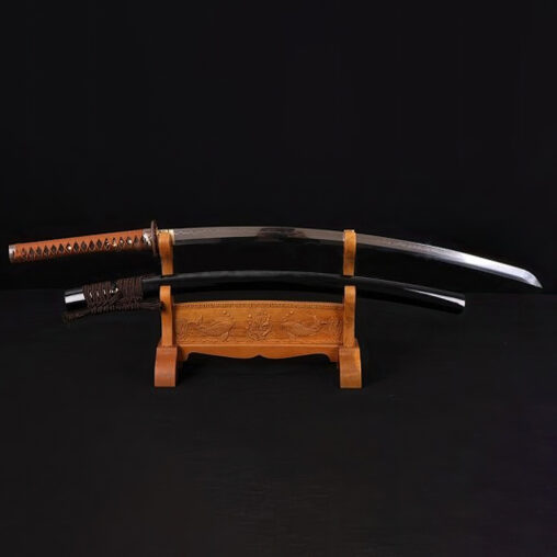 Katana 1095 Carbon Steel Sword 1.26″ Sori Clay Tempered Dragonfly