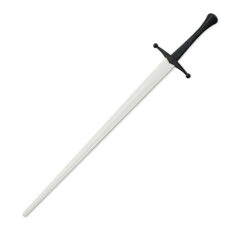 Synthetic Bastard Sparring Sword - White Blade with Black Hilt