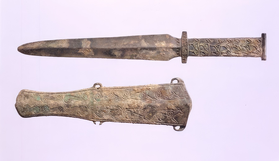 A 7th 6th century BCE bronze short sword and sheath
