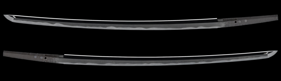 A Japanese blade featuring hi grooves extending the full length of the sword