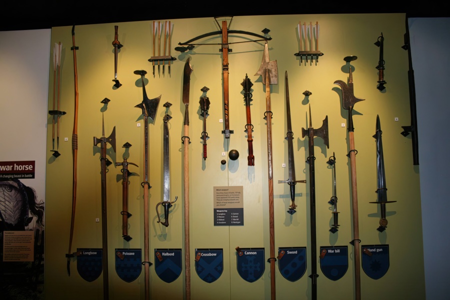 Various weapons used during the Battle of Bosworth