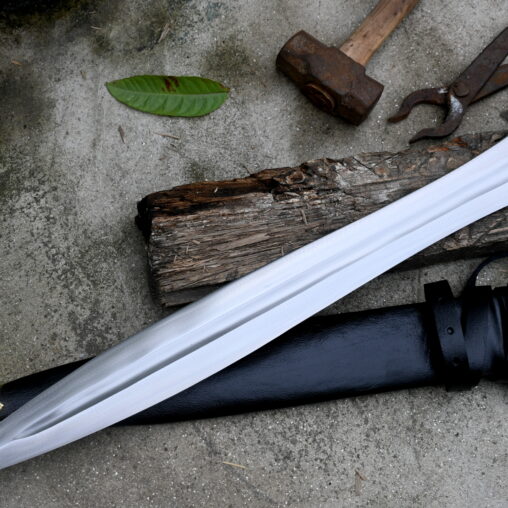 Chieftain Viking Sword with Runes and Golden Colored Hilt