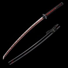 Katana T10 Steel Sword Clay Tempered Iron Tsuba Samurai