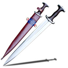 Swiss Degen Dagger 5160 Spring Steel Wooden Hourglass Handle