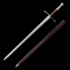 Two Handed Long Sword – Wire & Leather Wrapped Grip – Euro #16