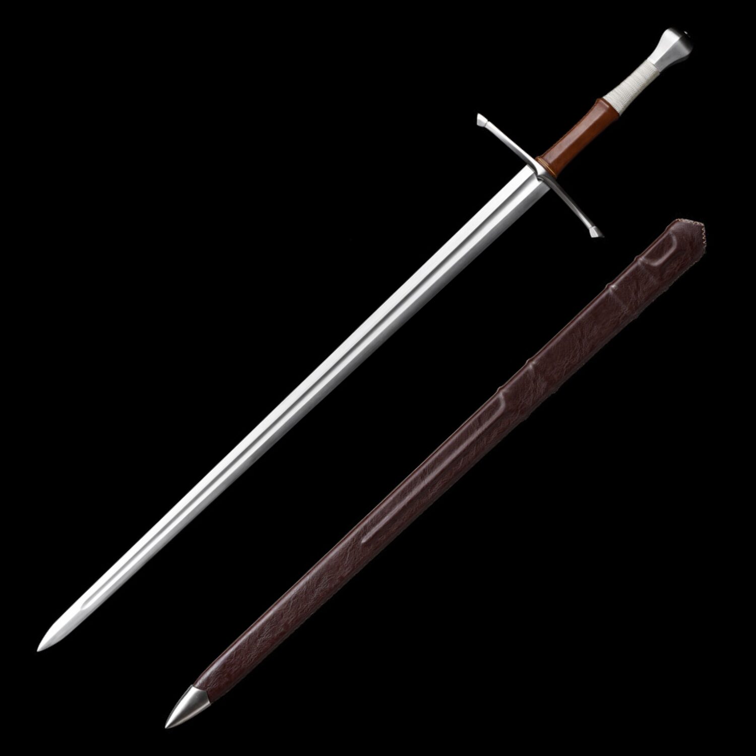 Ronin Katana Two Handed Long Sword – Wire & Leather Wrapped Grip