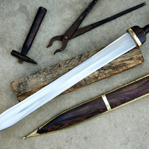Mainz Gladius Sword with Dark Wood Hilt and Round Pommel