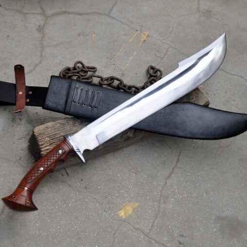 Jungle Machete with Cross-Pattern Rosewood Handle