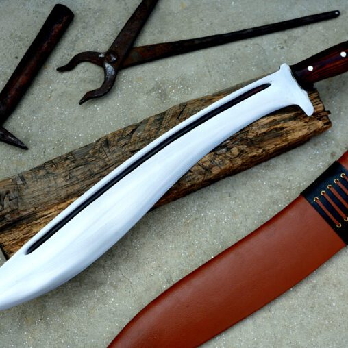 Kukri-Like Machete with Hooked Pommel and Guard