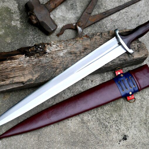 Swiss Degen Dagger 5160 Spring Steel Wooden Hourglass Handle