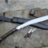 Siru Kukri Two-Handed Knife with Blade Notch and Rosewood Handle