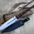 Fantasy Spear Ringed Pommel Leather Handle and Steel Blade Prongs
