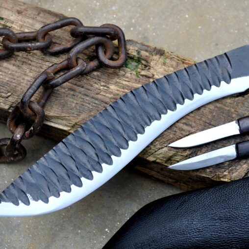 Tiger Survival Kukri Machete with Karda & Chakmak  and Leather Scabbard