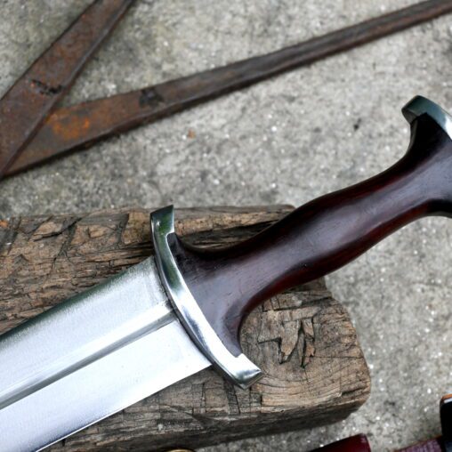 Swiss Degen Dagger 5160 Spring Steel Wooden Hourglass Handle