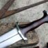 Swiss Degen Dagger 5160 Spring Steel Wooden Hourglass Handle