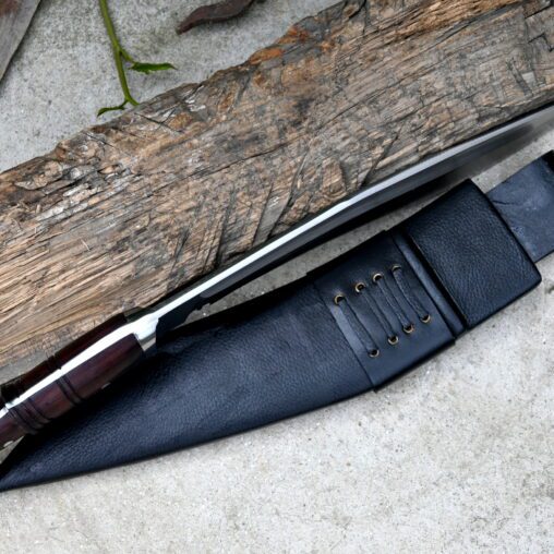 Survival Kukri Knife Fuller Blade Wooden Handle