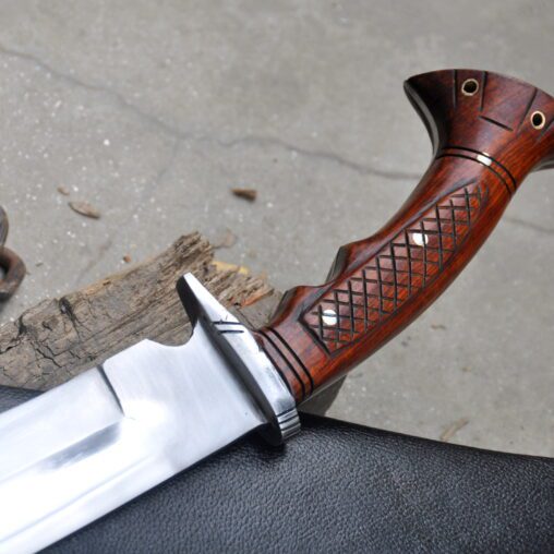 Jungle Machete with Cross-Pattern Rosewood Handle