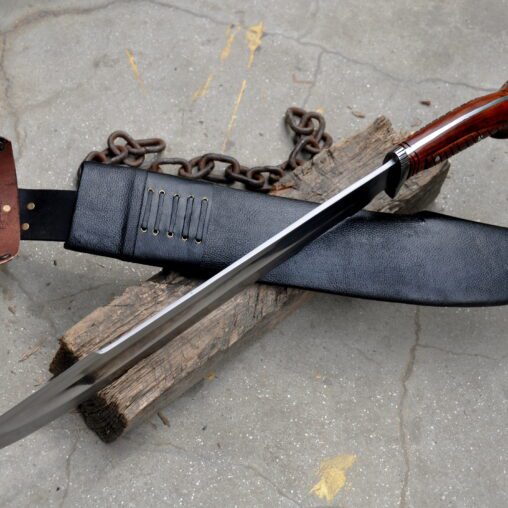 Jungle Machete with Cross-Pattern Rosewood Handle