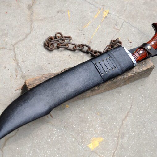 Jungle Machete with Cross-Pattern Rosewood Handle