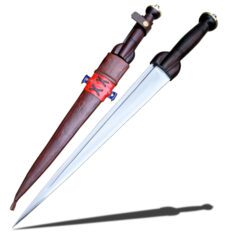 Scottish Dirk - Spine Fuller and Traditional Wooden Ballock Handle