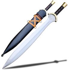 Early Greek Xiphos with Golden Colored Handle Fittings