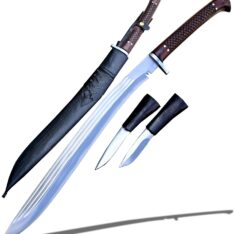 Two-Handed Kukri Knife for Heavy-Duty Cutting Tasks with a Guard