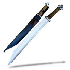 Viking Seax Sword Jute Rope Handle and Lobed Pommel