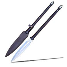 Fantasy Viking Spear with Pointy Metal Pommel
