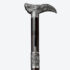 Silver Dragon-Head Cane Sword | Ebony Darkwood and Folded Steel