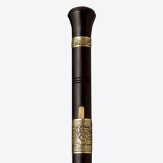 Black Domed Cane Sword | Ebony darkwood and Folded Steel