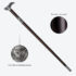 Silver Dragon-Head Cane Sword | Ebony Darkwood and Folded Steel